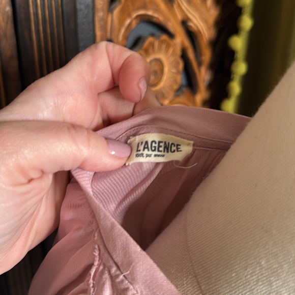 SOLDDDD!! L’AGENCE silk Pink Ruffled Women's Top - Picture 2 of 8